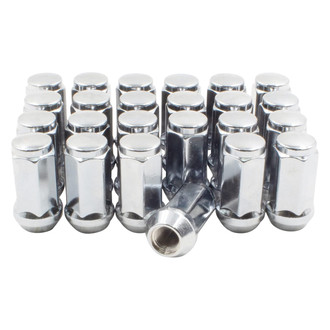 Coyote Accessories® - Chrome Cone Seat Acorn Bulge Lug Wheel Installation Kit w/o Valve Stems
