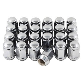 Coyote Accessories® - Chrome Cone Seat 1-Pc Style Acorn Bulge Lug Wheel Installation Kit