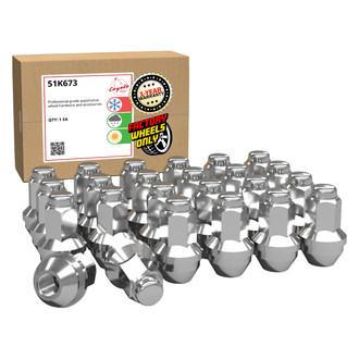 Coyote Accessories® - Chrome Cone Seat Acorn Bulge Lug Wheel Installation Kit w/o Valve Stems