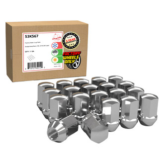 Coyote Accessories® - Chrome Cone Seat OE Style Dodge/Jeep/Ram Lug Wheel Installation Kit w/o Valve Stems