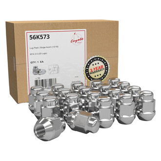 Coyote Accessories® - Chrome Cone Seat Acorn Bulge Lug Wheel Installation Kit w/o Valve Stems