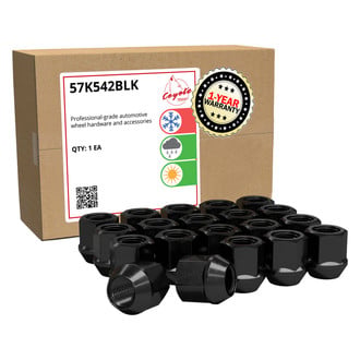 Coyote Accessories® - Black Cone Seat Acorn Bulge Lug Wheel Installation Kit w/o Valve Stems