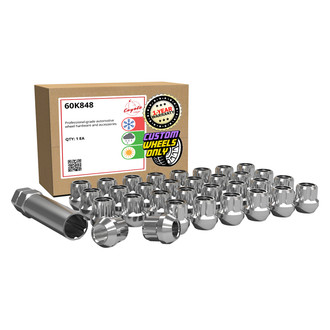 Coyote Accessories® - Chrome Cone Seat OE Style Spline Lug Wheel Installation Kit w/o Valve Stems