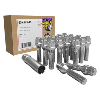 Coyote Accessories® - Chrome Cone Seat Spline Bolt Lug Wheel Installation Kit w/o Valve Stems