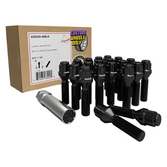 Coyote Accessories® - Black Cone Seat Spline Bolt Lug Wheel Installation Kit w/o Valve Stems