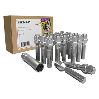 Coyote Accessories® - Chrome Cone Seat Spline Bolt Lug Wheel Installation Kit w/o Valve Stems