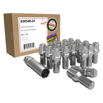 Coyote Accessories® - Chrome Cone Seat Spline Bolt Lug Wheel Installation Kit