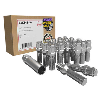 Coyote Accessories® - Chrome Cone Seat Spline Bolt Lug Wheel Installation Kit w/o Valve Stems