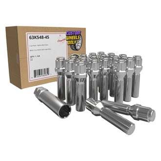 Coyote Accessories® - Chrome Cone Seat Spline Bolt Lug Wheel Installation Kit w/o Valve Stems