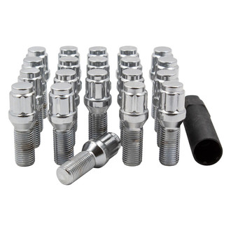 Coyote Accessories® - Chrome Cone Seat Spline Bolt Lug Wheel Installation Kit w/o Valve Stems