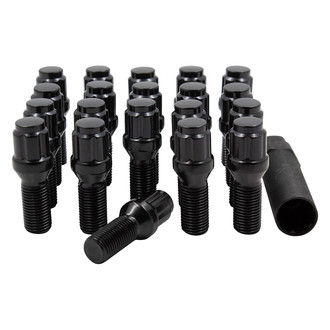 Coyote Accessories® - Black Cone Seat Spline Bolt Lug Wheel Installation Kit w/o Valve Stems