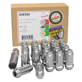 Coyote Accessories® - Chrome Cone Seat Spline (6 Sided) Lug Wheel Installation Kit w/o Valve Stems