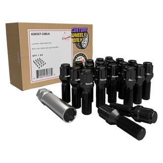 Coyote Accessories® - Black Cone Seat Spline Bolt Lug Wheel Installation Kit w/o Valve Stems