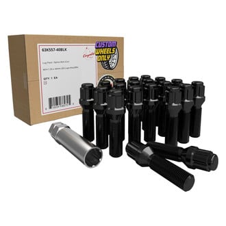 Coyote Accessories® - Black Cone Seat Spline Bolt Lug Wheel Installation Kit w/o Valve Stems