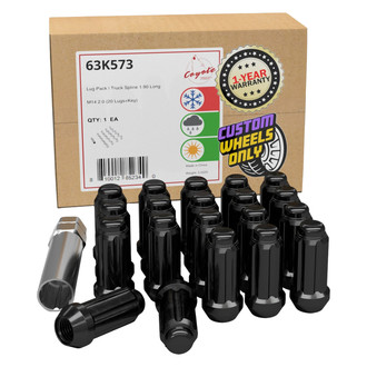 Coyote Accessories® - Black Cone Seat Spline (6 Sided) Lug Wheel Installation Kit w/o Valve Stems