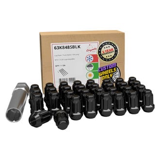 Coyote Accessories® - Black Cone Seat Spline (6 Sided) Lug Wheel Installation Kit w/o Valve Stems