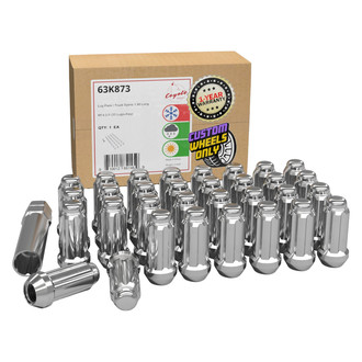 Coyote Accessories® - Chrome Cone Seat Spline (6 Sided) Lug Wheel Installation Kit w/o Valve Stems