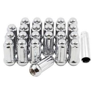 Coyote Accessories® - Chrome Cone Seat Spline (6 Sided) Lug Wheel Installation Kit w/o Valve Stems