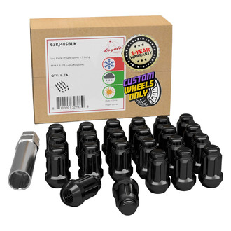 Coyote Accessories® - Black Cone Seat Spline (6 Sided) Lug Wheel Installation Kit w/o Valve Stems