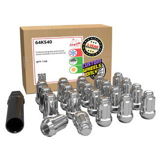 Coyote Accessories® - Chrome Cone Seat Spline Lug Wheel Installation Kit w/o Valve Stems