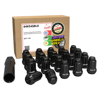 Coyote Accessories® - Black Cone Seat Spline (6 Sided) Lug Wheel Installation Kit w/o Valve Stems