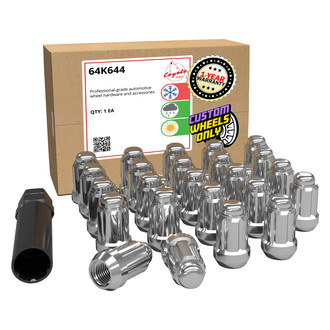 Coyote Accessories® - Chrome Cone Seat Spline Lug Wheel Installation Kit w/o Valve Stems