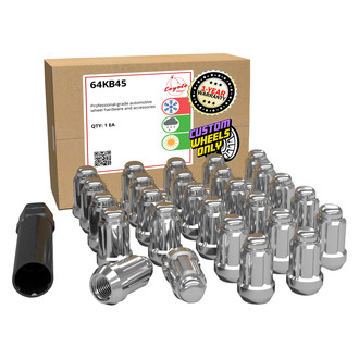 Coyote Accessories® 64KB45 - Chrome Cone Seat 6 Spline Lug Wheel Installation Kit