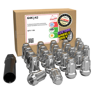 Coyote Accessories® - Chrome Cone Seat 6 Spline Lug Wheel Installation Kit