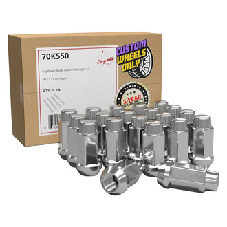 Coyote Accessories® - Chrome Cone Seat Acorn Bulge Lug Wheel Installation Kit w/o Valve Stems