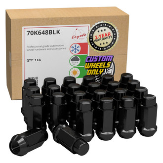 Coyote Accessories® - Black Cone Seat Acorn Bulge Lug Wheel Installation Kit w/o Valve Stems