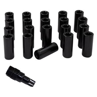 Coyote Accessories® - Black Cone Seat Tuner (8 Sided) Lug Wheel Installation Kit w/o Valve Stems