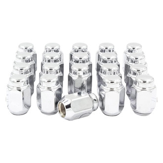 Coyote Accessories® - Chrome Cone Seat Acorn Bulge Lug Wheel Installation Kit w/o Valve Stems