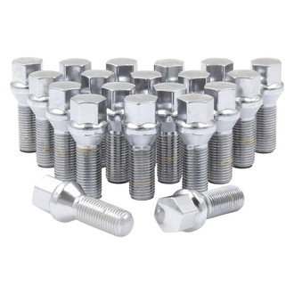Coyote Accessories® - Chrome Cone Seat Bolt Lug Wheel Installation Kit w/o Valve Stems
