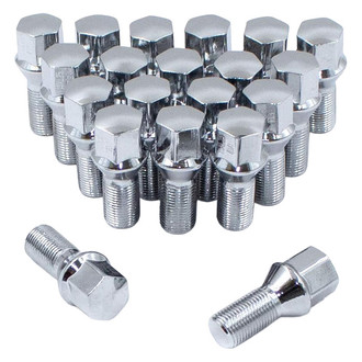 Coyote Accessories® - Chrome Cone Seat Bolt Lug Wheel Installation Kit w/o Valve Stems