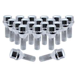 Coyote Accessories® - Chrome Cone Seat Bolt Lug Wheel Installation Kit w/o Valve Stems