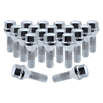 Coyote Accessories® - Chrome Cone Seat Bolt Lug Wheel Installation Kit w/o Valve Stems