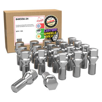 Coyote Accessories® - Chrome Cone Seat Bolt Lug Wheel Installation Kit w/o Valve Stems