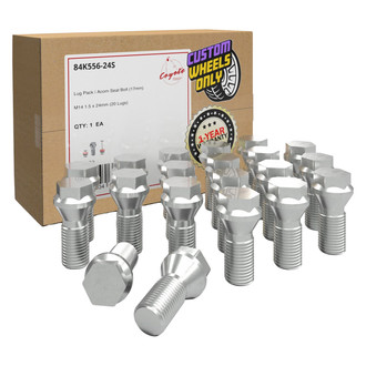 Coyote Accessories® - Chrome Cone Seat Bolt Lug Wheel Installation Kit w/o Valve Stems