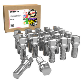 Coyote Accessories® - Chrome Cone Seat Bolt Lug Wheel Installation Kit w/o Valve Stems