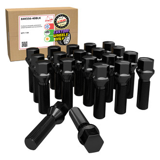 Coyote Accessories® - Black Cone Seat Bolt Lug Wheel Installation Kit w/o Valve Stems