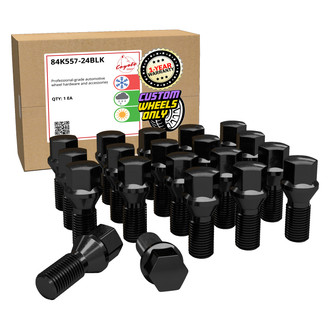 Coyote Accessories® - Black Cone Seat Bolt Lug Wheel Installation Kit w/o Valve Stems