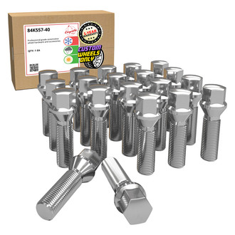 Coyote Accessories® - Chrome Cone Seat Bolt Lug Wheel Installation Kit w/o Valve Stems