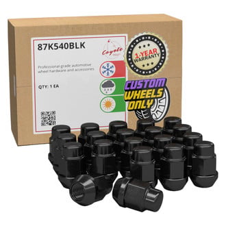 Coyote Accessories® - Black Cone Seat Acorn Bulge Lug Wheel Installation Kit w/o Valve Stems