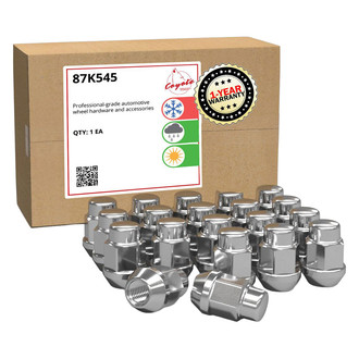 Coyote Accessories® - Chrome Cone Seat Acorn Bulge Lug Wheel Installation Kit w/o Valve Stems