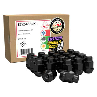 Coyote Accessories® - Black Cone Seat Acorn Bulge Lug Wheel Installation Kit w/o Valve Stems