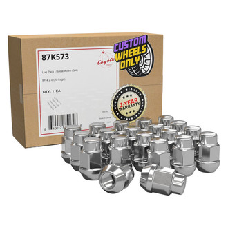 Coyote Accessories® - Chrome Cone Seat Acorn Bulge Lug Wheel Installation Kit w/o Valve Stems