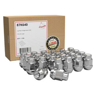Coyote Accessories® - Chrome Cone Seat Acorn Bulge Lug Wheel Installation Kit w/o Valve Stems