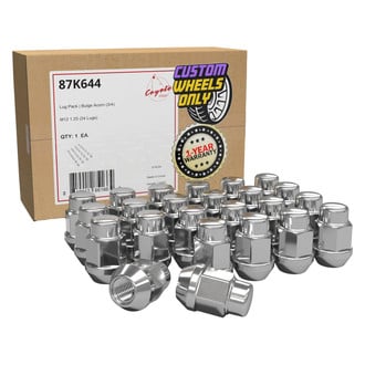 Coyote Accessories® 87K644 - Chrome Cone Seat Acorn Bulge Lug Wheel Installation Kit w/o Valve Stems