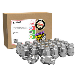 Coyote Accessories® - Chrome Cone Seat Acorn Bulge Lug Wheel Installation Kit w/o Valve Stems
