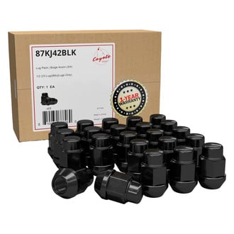 Coyote Accessories® - Black Cone Seat Acorn Bulge Lug Wheel Installation Kit